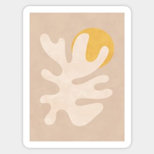 Abstract Shapes Botanical - Neutral Beige Sticker